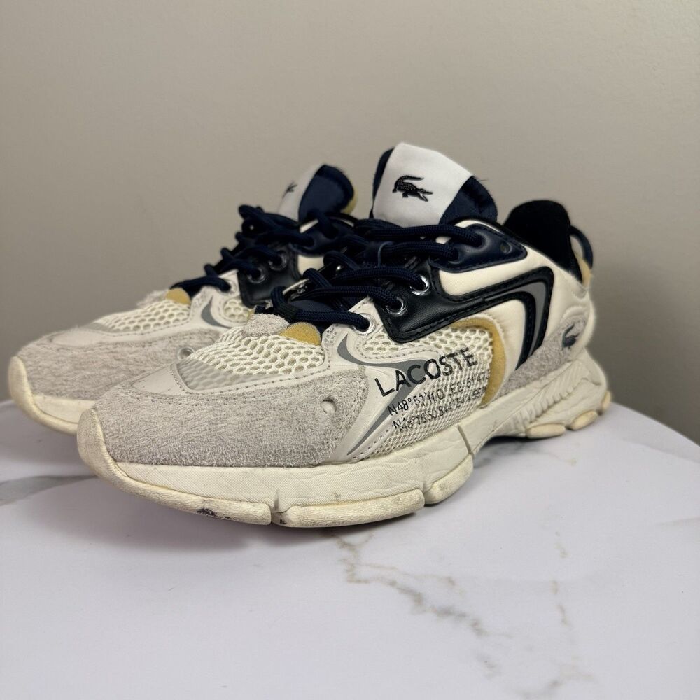 Lacoste L003 NEO Women's Sneakers Off White Black US Size 7 EU 38 Shoes